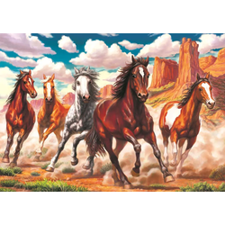 Art puzzle - Puzzle Running Wild in the Valley - 1 000 kosov