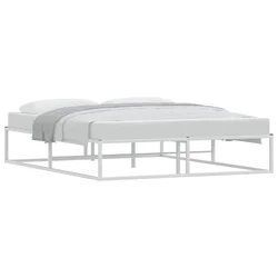 Vidaxl Posteljni okvir brez vzmetnice bel 160x200 cm kovinska