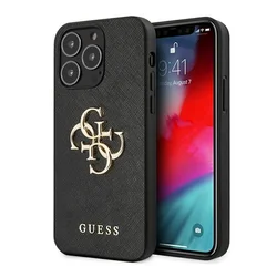 Maska Guess Saffiano Big 4G za iPhone 13 Pro metal, Crna