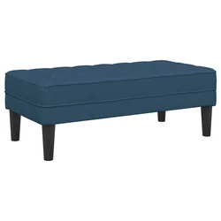 klupa s jastukom Plava 113 x 57 x 39 cm tkanina