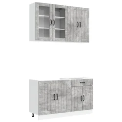 Kuhinjska jedinica LUCCA 4 pcs Betonska siva Konstruirano drvo