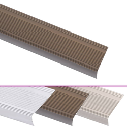 Rubnjaci za stepenice L-oblika 15 kom aluminijski 90 cm smeđi