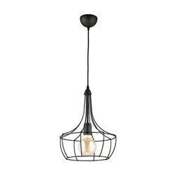 Jupiter 1654 - Luster na sajli FOX 1xE27/60W/230V crna