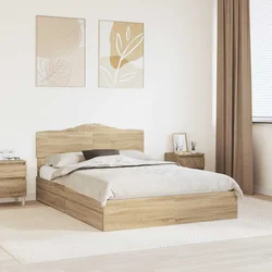 Krevet s od storage Sonoma hrast 150 x 200 cm Konstruirano drvo