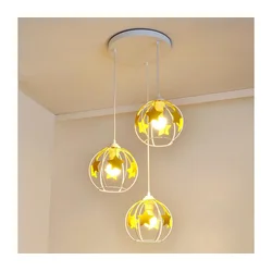 Dečiji luster na sajli STARS 3xE27/15W/230V žuta/bela