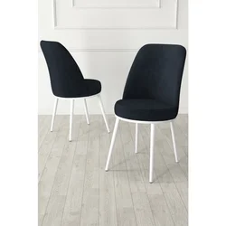 Hanah Home set trpezarijskih stolica Jaxe 4 kom, antracit tkanina Babyface, bele metalne noge