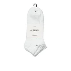 JJ Rebel by Jack & Jones kratke čarape 5 pak za muškarce, bele