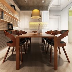 VIDAXL set 6 jedilnih stolov z lesenim okvirjem, rjav