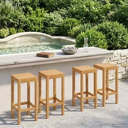 vidaXL Barski stol 4 pcs Rjava Trden tikov les