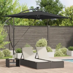 Suncobran Crna 294 x 200 x 270 cm Poliester i aluminij