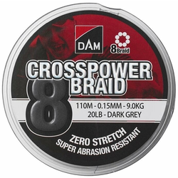 DAM STRUNA CROSSPOWER 8-BRAID 150M DARK GREY 0/10