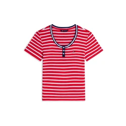 Tommy Jeans Majica  rdeča / bela