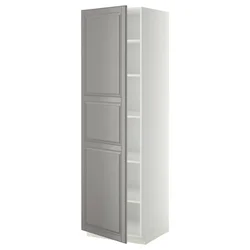 METOD Visoki element s policama, bela/Bodbyn siva, 60x60x200 cm