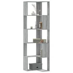 Kutni regal za knjige s 5 razine boja hrasta 50x50x179cm drveni