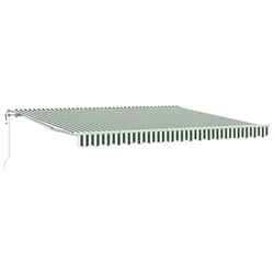 Električna retraktabilna tenda Zelena i bijela 400 × 300 cm