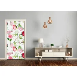tulup.si Samolepilni tapete na vratih Vrtnice in potonike 85x205 cm