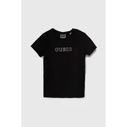 Otroška kratka majica Guess črna barva