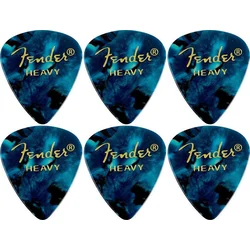 Fender 351 Shape Premium Pick Heavy Ocean Turquoise 6 Pack