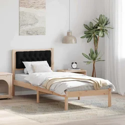 Krevetna konstrukcija Crna 80 x 200 cm Čvrsto borovo drvo