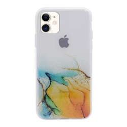 Maska Water Spark za iPhone 12 mini transparent zlatno-plava