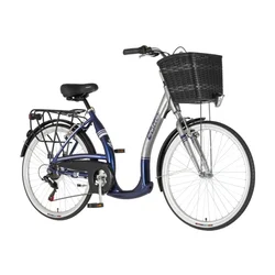 Bicikl City Visitor Vintage 26 Alu 18 V-Brake 6 Brzina 155-178cm (S/M) Plavo Srebrni Perla UV
