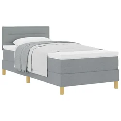 Krevet s opruga kutije Svijetlo siva 80 x 200 cm tkanina
