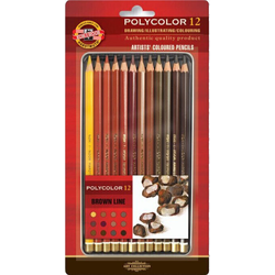 Koh-I-Noor Set drvenih bojica Polycolor 3822, Brown line, 12 komada