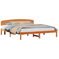 Vidaxl Konstrukcija postelje z vzglavjem Voskast rjav 180 x 200 cm