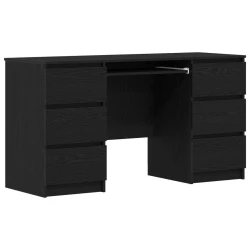 Stol s ladicama Crni hrast 140 x 50 x 76 cm Konstruirano drvo