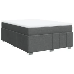 Vidaxl Box spring postelja z vzmetnico temno siva 160x200 cm blago
