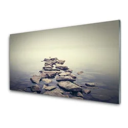 tulup.si Steklena slika Rocks vode landscape 140x70 cm 2 obešalnika