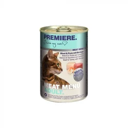 PREMIERE Cat Meat Menu konzerva za mačke Adult - Govedina, ćuretina i škampi 200g