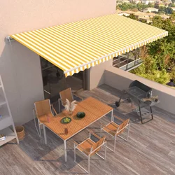 Tenda na automatsko uvlačenje 600x350 cm žuto-bijela