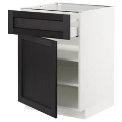METOD / MAXIMERA Podni element s fiokom/vratima, bela/Lerhyttan crno bajcovano, 60x60 cm