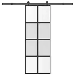 Klizna vrata s priborom 76 x 205 cm kaljeno staklo i aluminij