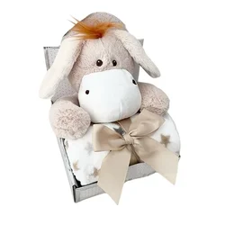 Jungle Baby Set plišana igračka i ćebe Magarence, Bež
