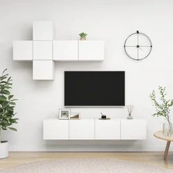 7-dijelni set TV ormarića bijeli od konstruiranog drva