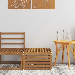 Vanjski otoman Čvrsto drvo akacije Prirodna 59 x 59 x 37 cm