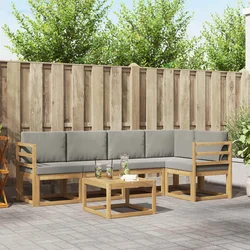 Set vanjskih sofa 6 pcs Bijela i svjetlosiva