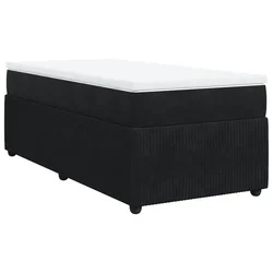 Vidaxl Box spring postelja z vzmetnico črn 90x190 cm žamet