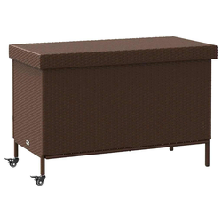 Vrtna kutija za pohranu s kotačima smeđa 110x55x73 cm poliratan