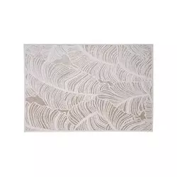 Tepih SALAMANCA 67x120 cm bež/bela/listasti uzorak