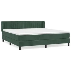 Vidaxl Box spring postelja z vzmetnico temno zelena 180x200 cm žamet