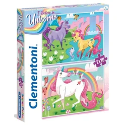 Clementoni Sestavljanka Supercolor Unicorn/2x20 kosov