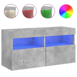 TV ormarić s LED svjetlima siva boja betona 80x30x40 cm