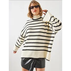 Bianco Lucci Pulover Pullover bež/črna