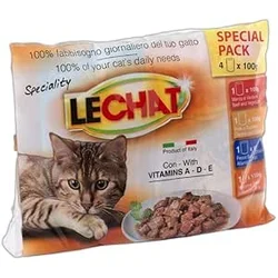 LECHAT Vlažna hrana za mačke više vrsta mesa Multipack, 4x100 g
