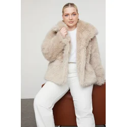 Trendyol Curve Beige Regular Fit Für Coat