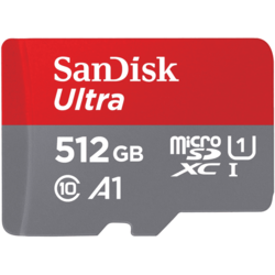 SanDisk Ultra microSDXC 512GB + SD Adapter 120MB/s A1 Class 10