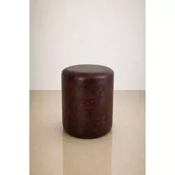 Tabure OKRUGLI, O32cm, tamno braon/eko koža